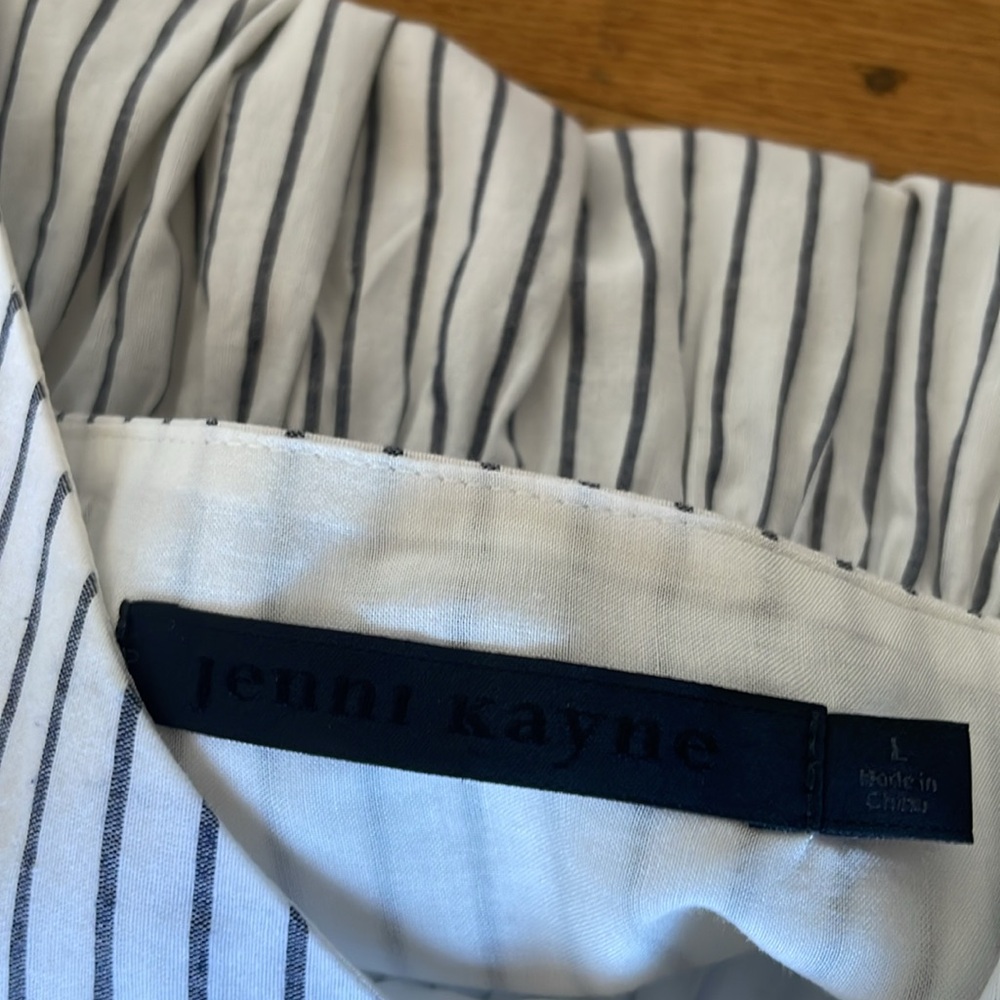 Jenni Kayne Cove Maxi Dress White with Navy Stripe Sz L - Picture 2 of 5